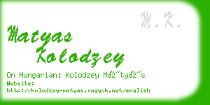 matyas kolodzey business card